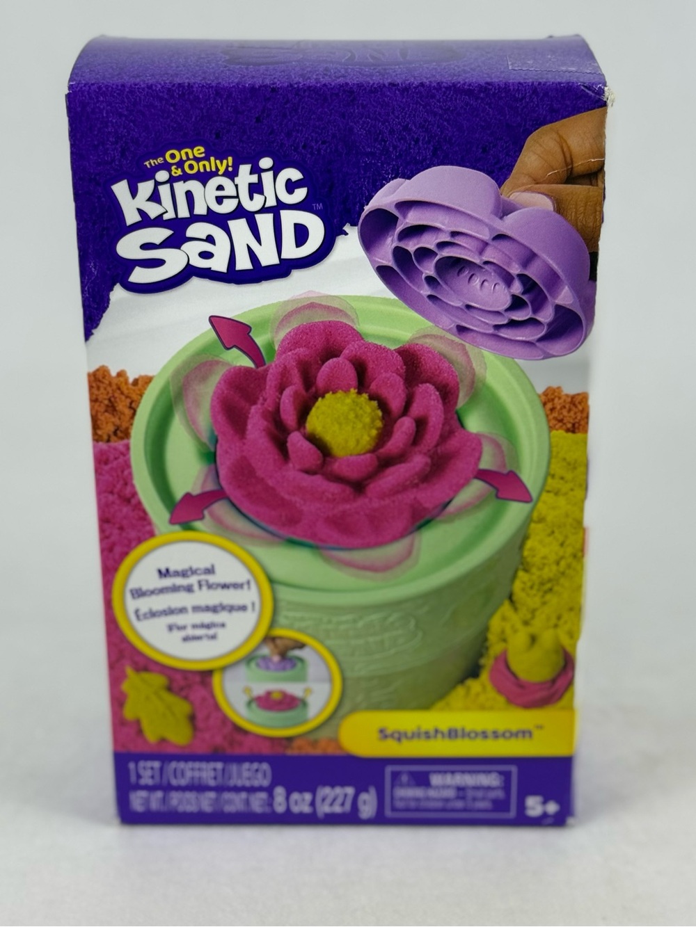 Squish Blooming Flower Neon Yellow Pink Play Kinetic Sand Pot Molds Sensory Art